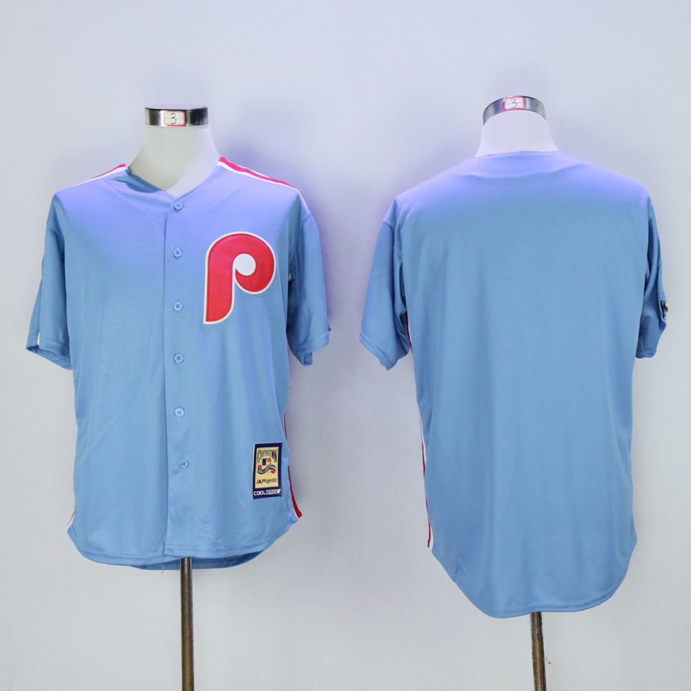 Men Philadelphia Phillies Blank Light Blue Throwback MLB Jerseys->philadelphia phillies->MLB Jersey